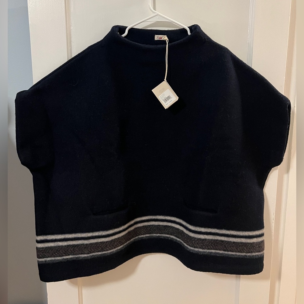 Faherty oversized Park City Poncho Midnight Navy